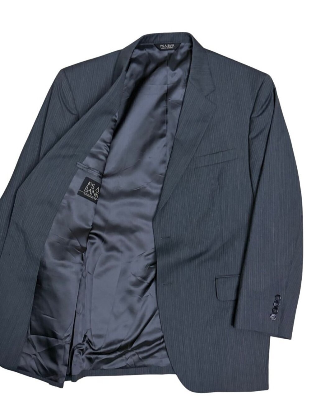 Jos A Bank Suit Gray Blazer & Dress Pants Business Striped Mens Large (42R)